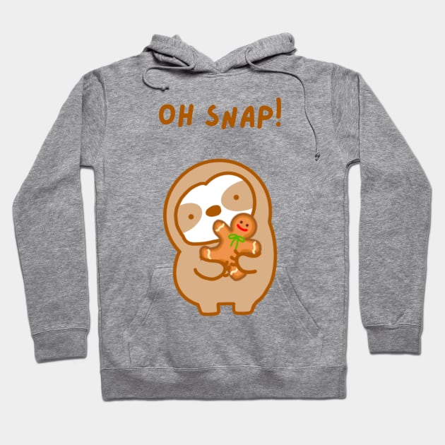 Oh Snap Christmas Gingerbread Man Sloth Hoodie by theslothinme